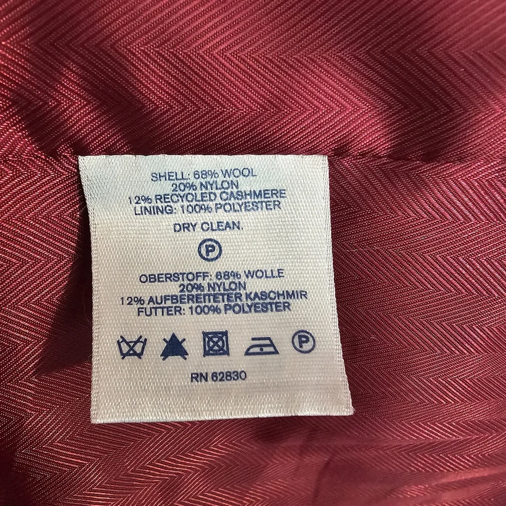 Land's End - pink raspberry wool cashmere coat, size 14 - Picture 3 of 8